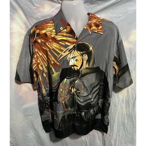 Claudio Nucci Men's Button‎ Front Polyester Shirt Size L